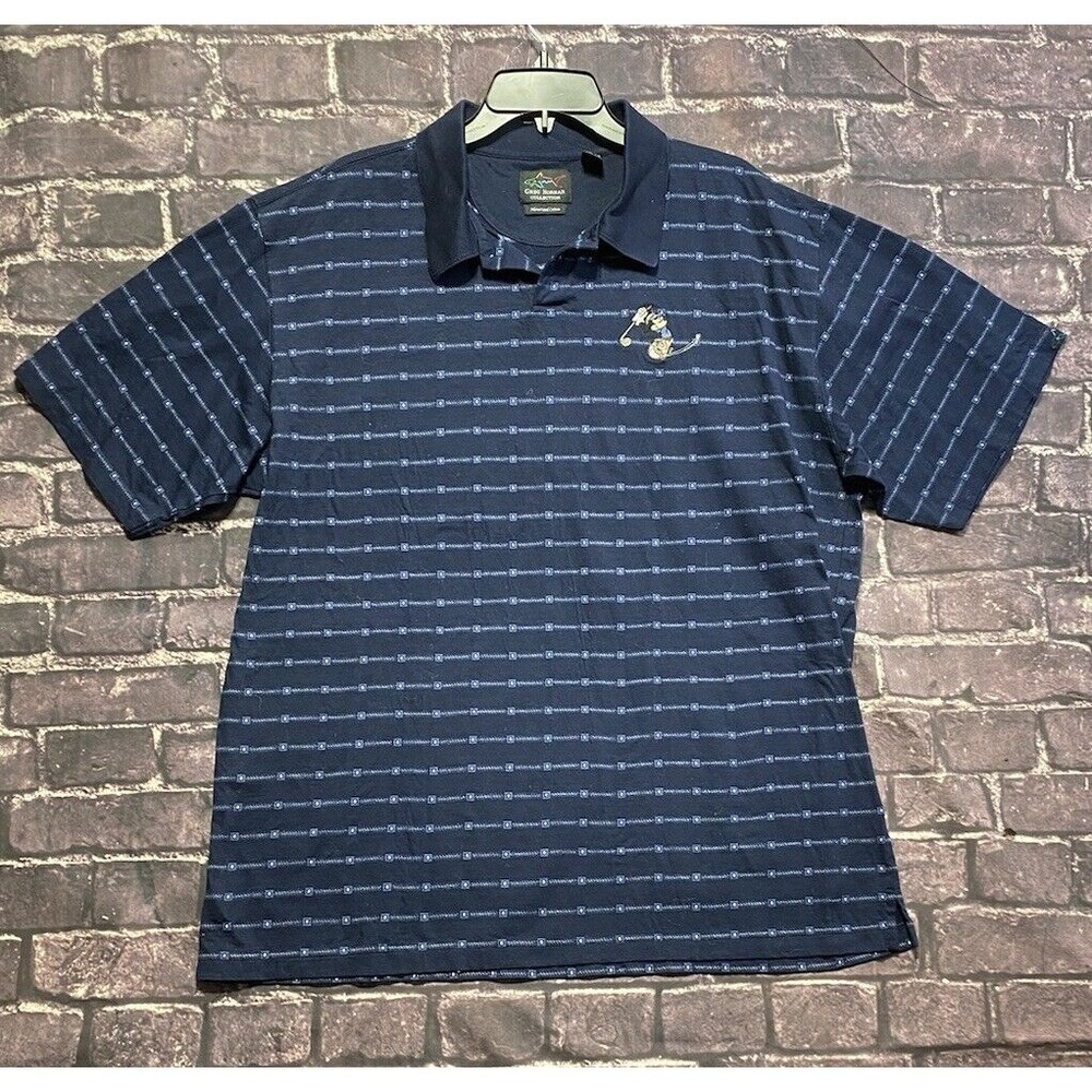Greg Norman Mickey Mouse Golf Polo Shirt Mens XL Blue Mercerized Cotton Logo